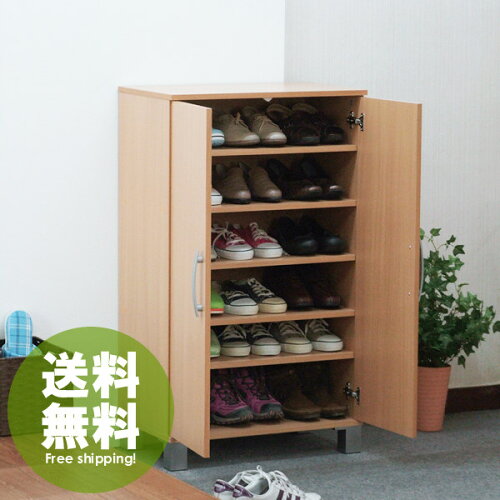 ナチュラルシューズBOX◇ツードア(2door)W60cm:シューズラック下駄箱靴箱:画像1