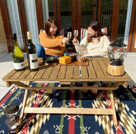 折りたたみ式アウトドアテーブル ガーデンテーブル バルコニーベランダローテーブル
