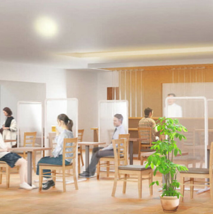 楽天市場】据え置き設置床置き大型パーテーション高透明ビニール 