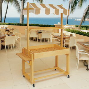 屋台 テント屋根付き 商品ショーケース 陳列 販売台 キャスター付き イベント什器 ワゴン マルシェ 幅 90cm 平台 木製 カウンターテーブル キッチンワゴン