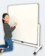 ホワイトボード 回転式 両面仕様 キャスター付き お絵描き オフィス プレゼンテーション 幅90 高120cm