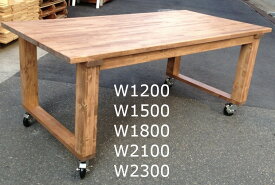 日本製 受注生産 天然木製 キャスター付き セミオーダー ワークテーブル 作業台 ダイニングテーブル 平台 5size展開