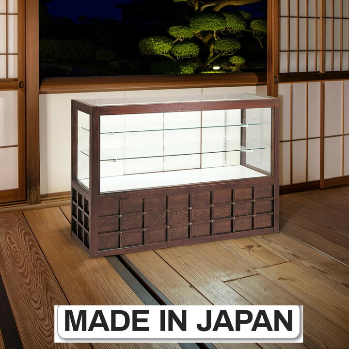 楽天市場】和風 ショーケース 木製 ガラス 陳列棚 商品台 ディスプレイ 
