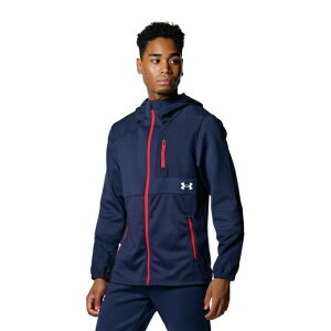 A_[A[}[ 싅 W[WWPbg Y UA ARMOUR KNIT HYBRID FULLZIP JACKET 1381264-410 UNDER ARMOUR
