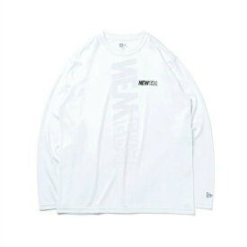 ニューエラ NEW ERA スポーツウェア 長袖 メンズ レディース 長袖 テック Tシャツ Rear Vertical Logo ホワイト × ブラック 13755364