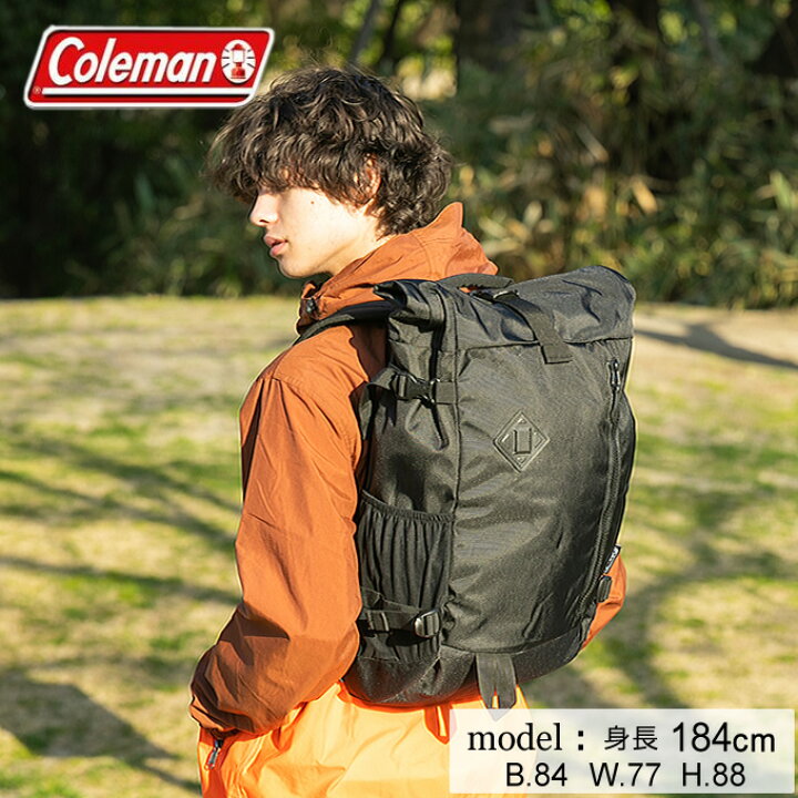 楽天市場 コールマン リュックサック 33l メンズ レディース アトラスロールトップ33 Atlas ブラック 日帰り登山 Coleman バックパック バッグ ヒマラヤ楽天市場店