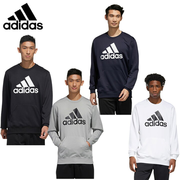楽天市場 アディダス トレーナー メンズ スウェット クルーネック Mh 3s Gun47 ブラック グレー ホワイト ネイビー Adidas スウェット トレーナー ビッグロゴ ヒマラヤ楽天市場店
