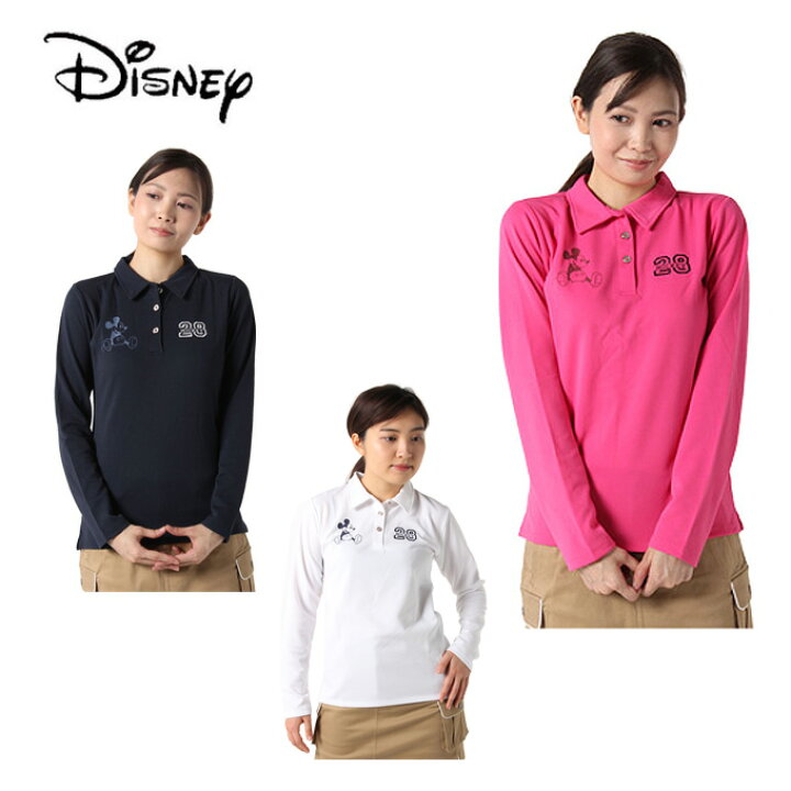 楽天市場 ディズニー Disney ゴルフウェア ポロシャツ 長袖 レディース ワッペン 0486 8752 ヒマラヤ楽天市場店
