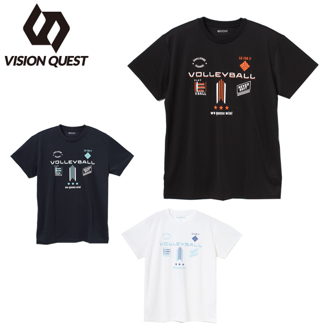 ビジョンクエスト VISION QUEST バレーボールウェア 半袖シャツ メンズ レディース バレーチームデザイン 半袖Tシャツ  VQ570513K01 | ヒマラヤ楽天市場店