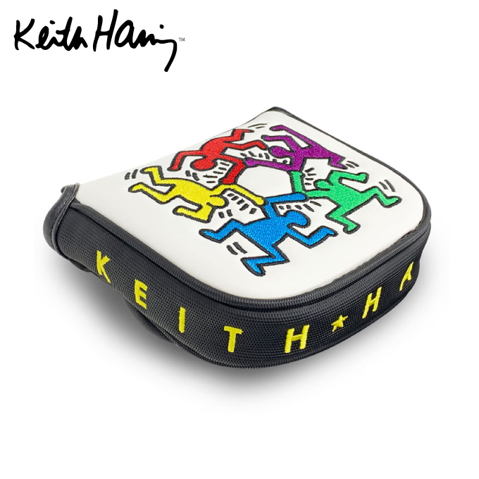 購入後レビュー記入でクーポンプレゼント中 キースヘリング 2021年春の Keith Haring ヘッドカバー おトク パター用 ネオマレット型 Hexagon Figs ゴルフ パターカバー KHPC-10M