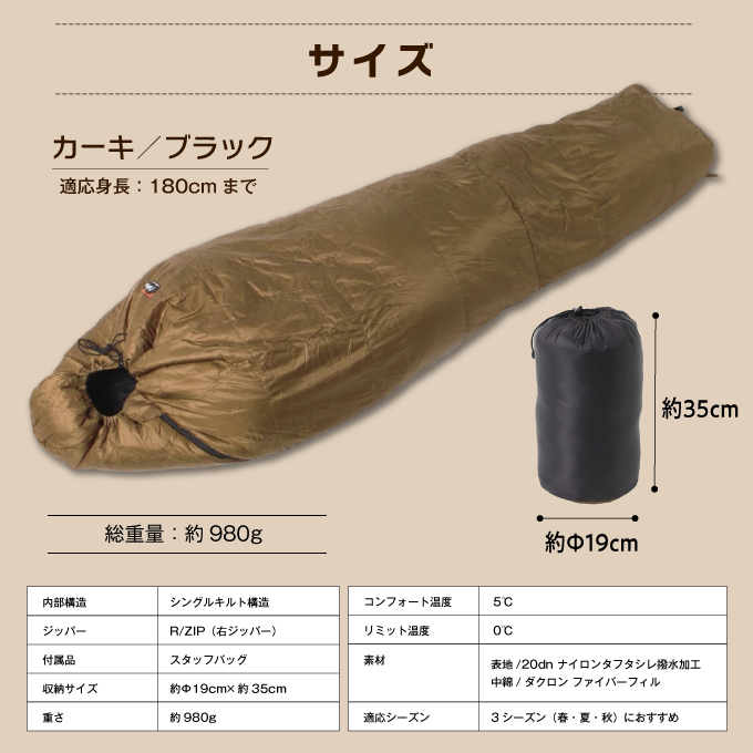 楽天市場】ナンガ×ビジョンピークス マミー型シュラフ IBUKI BAG