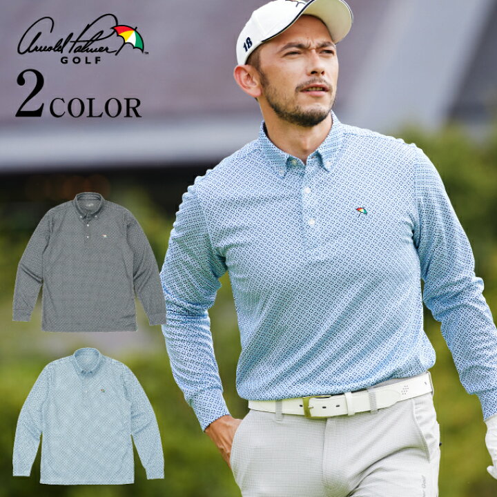 楽天市場 アーノルドパーマー Arnold Palmer ゴルフウェア ポロシャツ 長袖 メンズ 小柄プリントボタンダウン長袖シャツ Ap22k06 秋冬 ヒマラヤ楽天市場店
