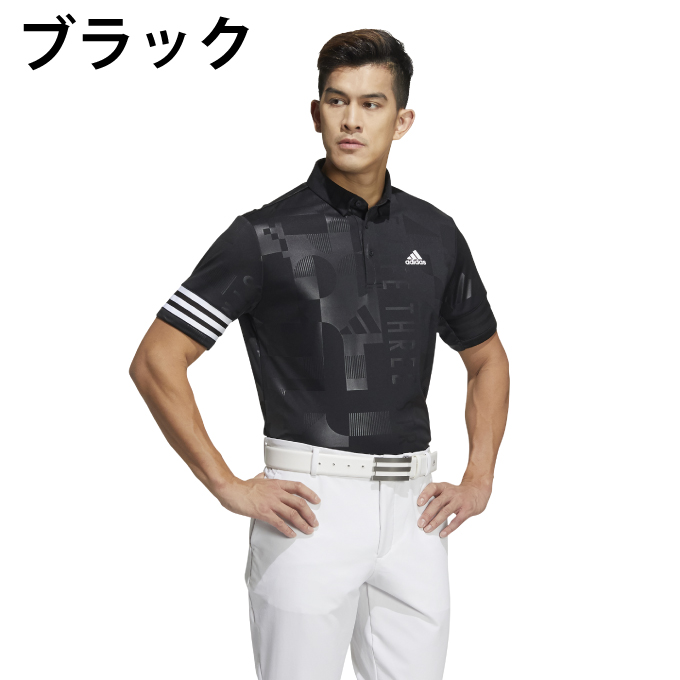 アディダス ゴルフウェア ポロシャツ 半袖 メンズ エンボスプリント 半袖ボタンダウンシャツ WP187 adidas | ヒマラヤ楽天市場店