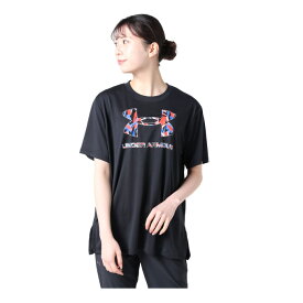 【エントリーでポイント最大15倍！】アンダーアーマー Tシャツ 半袖 レディース UA Tech Oversize Big Logo Tee 1371536-001 UNDER ARMOUR