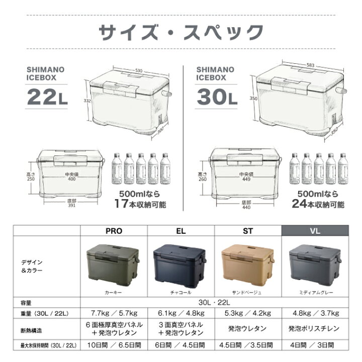 楽天市場】シマノ アイスボックス 22L VL アイスボックスVL ICEBOX VL 