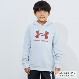 アンダーアーマー スウェットパーカー ジュニア UA ライバル フリース ビッグ ロゴ FILL フーディー 1373558-014 UNDER ARMOUR