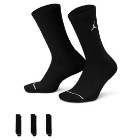 【全品対象最大10％OFFクーポン！7/13 10:00〜7/15 23:59】ジョーダン JORDAN バスケットボール パックソックス メンズ レディース JDNエブリデイ クルー3Pソックス DX9632-010