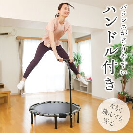 【全品最大10％OFF！6/22 20:00〜6/27 1:59】トランポリン ハンドル付き ゴム式 静音設計 子供用 大人用 耐荷重115kg 折りたたみ 室内 屋内 ダイエット エクササイズ ビジョンクエスト VQ580107L04 【購入後レビューで300円クーポン配布中】
