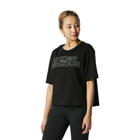 【まとめ買いで最大ポイント10倍6/4 20：00〜6/11 1：59】アンダーアーマー Tシャツ 半袖 レディース UA COTTON BOX WORDMARK TEE 1378314-001 UNDER ARMOUR