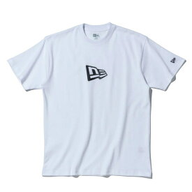 ニューエラ NEW ERA Tシャツ 半袖 メンズ レディース コットン Flag Logo Mid フラッグロゴ ホワイト ブラック レギュラーフィット 13534574