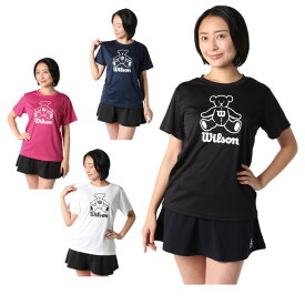 ウイルソン Wilson テニスウェア バドミントンウェア Tシャツ 半袖 レディース ビッグロゴドライTシャツ 413-252