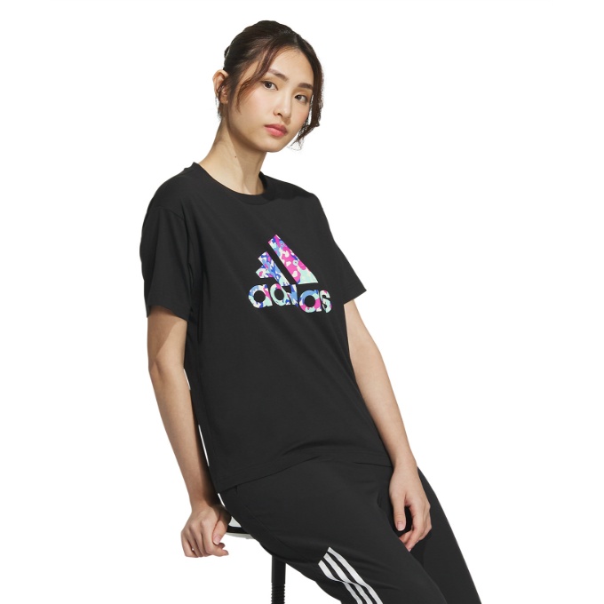 アディダス Tシャツ 半袖 レディース BOS フラワーグラフィック IK9311-IDF63 adidas | ヒマラヤ楽天市場店