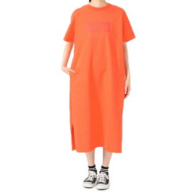 【エントリーでポイント最大15倍！】チャムス CHUMS ワンピース 半袖 レディース ヘビーウエイトチャムスロゴドレス Heavy Weight CHUMS Logo Dress CH18-1258 Orange