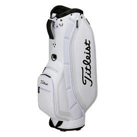タイトリスト キャディバッグ メンズ 軽量 9型 5分割 アスパイア パフォーマンス TB23ACBA-10 Titleist 軽量モデル 2.8kg ネームプレート付属 刻印無料 ホワイト 白