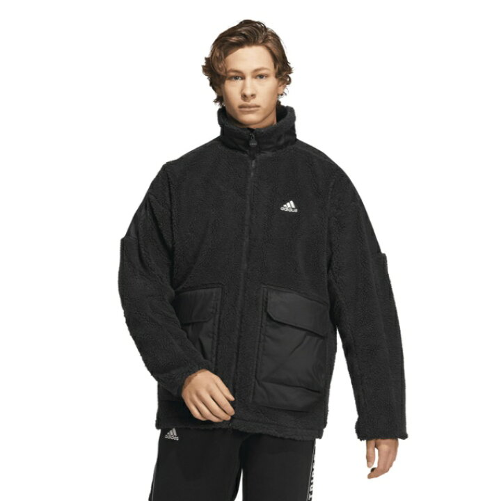 adidas (アディダス) シーズナル アイコン ベーシック ボア フリースジャケット ネイビー サイズ:S [アディダス] フリース シーズナル  アイコン ベーシック ボア フリースジャケット JIB32 メンズ adidas(アディダス) フリースシーズナル アイコン ベーシック ボア フリースジャケット JIB32メンズ