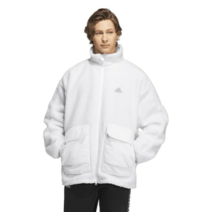 adidas (アディダス) シーズナル アイコン ベーシック ボア フリースジャケット ネイビー サイズ:S [アディダス] フリース シーズナル  アイコン ベーシック ボア フリースジャケット JIB32 メンズ adidas(アディダス) フリースシーズナル アイコン ベーシック ボア フリースジャケット JIB32メンズ