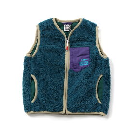 チャムス CHUMS フリース ベスト ジュニア キッズボンディングフリースノーカラーベスト Kid's Bonding Fleece No Collar Vest CH24-1050 Dark Teal