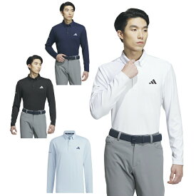 アディダス ゴルフウェア ポロシャツ 長袖 メンズ BOSモチーフ ストレッチ ボタンダウンシャツ MKR93 adidas