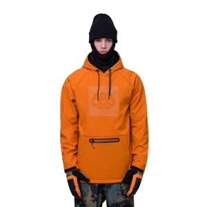 686 スキー スノーボード 撥水防水パーカー メンズ フリース起毛 WATERPROOF HOODY M3WNCS110 COPPER ORANGE シックスエイトシックス