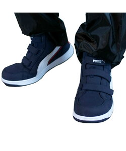 【全品対象最大10%OFFクーポン 10/24 20:00〜10/27 1:59】安全靴 プーマ メンズ エアツイスト2.0ミドルカット フック&ループ H&L スニーカー 衝撃吸収 静電 スエード ベルクロ 63.20 PUMA【ご自宅配