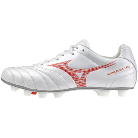 ミズノ サッカースパイク メンズ ジュニア モナルシーダネオ3 ワイド エリートELITE P1GA242160 MIZUNO 人工芝用 天然芝 土 3E相当 ホワイト レッド幅広 ワイドモデル
