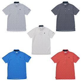 【最大10％OFFクーポン発行中！6/15 0:00〜23:59】ルコックスポルティフ le coq sportif ゴルフウェア ポロシャツ 半袖 メンズ 高通気総柄プリント半袖ポロ QGMXJA53