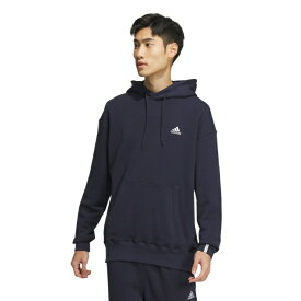 アディダス スウェットパーカー メンズ エッセンシャルズプラス ルーズフィット スモールロゴ フレンチテリー パーカー ESSENTIALS＋ JF3928 KWE97 adidas