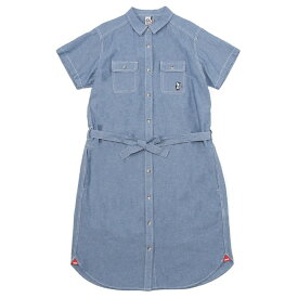 チャムス CHUMS ワンピース 半袖 レディース ビーバーヤーンダイドシャンブレーショートスリーブドレス Beaver Yarn-Dyed Chambray S/S Dress CH18-1288 Lt.Indigo