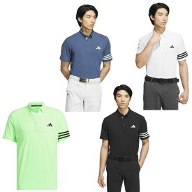 アディダス ゴルフウェア ポロシャツ 半袖 メンズ 3ストライプス メッシュベントポロ IKK68 adidas
