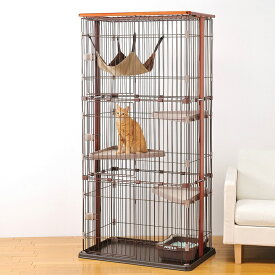 ペット ケージ 猫用 サークル ウッドワンサークルキャット 3段タイプ ハンモック ペット用品 室内 木目調 シンプル おしゃれ ボンビアルコン bonbi 6016780 【ご自宅配送限定】‥
