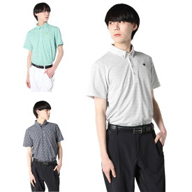 ルコックスポルティフ le coq sportif ゴルフウェア ポロシャツ 半袖 メンズ サンスクリーン小柄ボタンダウン半袖ポロ QGMWJA02