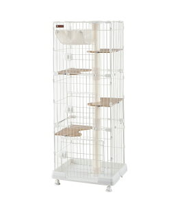 キャットケージ アイリスオーヤマ キャットランドケージ スリム 5段 ハンモック 爪とぎポール キャスター付き おしゃれ 猫 ケージ PCLC-703 IRIS OHYAMA【返品不可】【ご自宅配送限定】‥