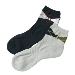 アーノルドパーマー ゴルフ ソックス メンズ 2Pアーガイル刺繍ショートソックス AP220702C04 arnold palmer