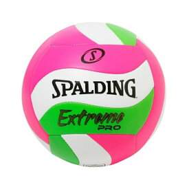 【まとめ買いで最大ポイント10倍2024年6/4 20：00〜6/11 1：59】スポルディング SPALDING バレーボール エクストリームプロ ウェーブ ピンク グリーン 5号球 72-197Z