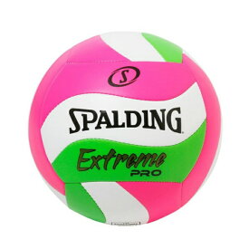 【まとめ買いで最大ポイント10倍2024年6/4 20：00〜6/11 1：59】スポルディング SPALDING バレーボール エクストリームプロ ウェーブ ピンク グリーン 4号球 72-373J