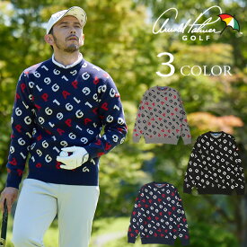 アーノルドパーマー ゴルフウェア セーター メンズ ジャガードクルーネックセーター AP220204C03 arnold palmer【ご自宅配送限定】
