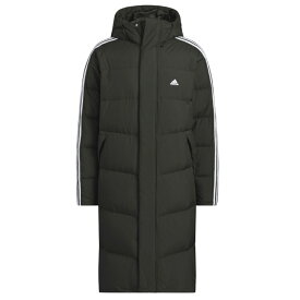 アディダス ベンチコート ダウンコート メンズ 3S ロングダウンコート JG5958 KWX22 adidas ロングコート ロング丈 保温 防寒 冬 暖かい スポーツ観戦 男性 黒 ブラック