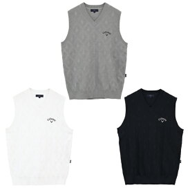 キャロウェイ ゴルフウェア ニットベスト メンズ ダイヤジャカードソフトタッチポリエステルニットベスト C24219100 Callaway