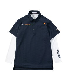 ルコックスポルティフ le coq sportif ゴルフウェア シャツセット メンズ ストレッチフォーサー インナー付きロゴ地柄半袖シャツ LG4FTZ01M