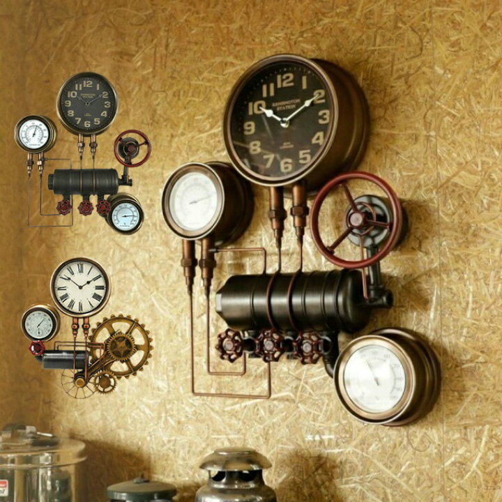 楽天市場】時計 掛け時計 壁掛け スチームパンク steampunk ウォール 